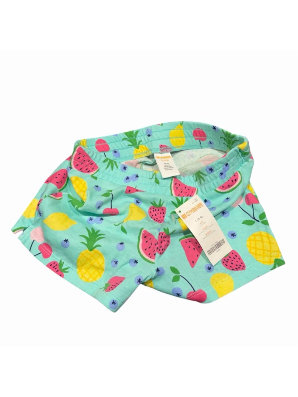 Gymboree Girls Fruit Print Shorts Aqua Tropical Summer‎ S 5-6 Watermelon NWT